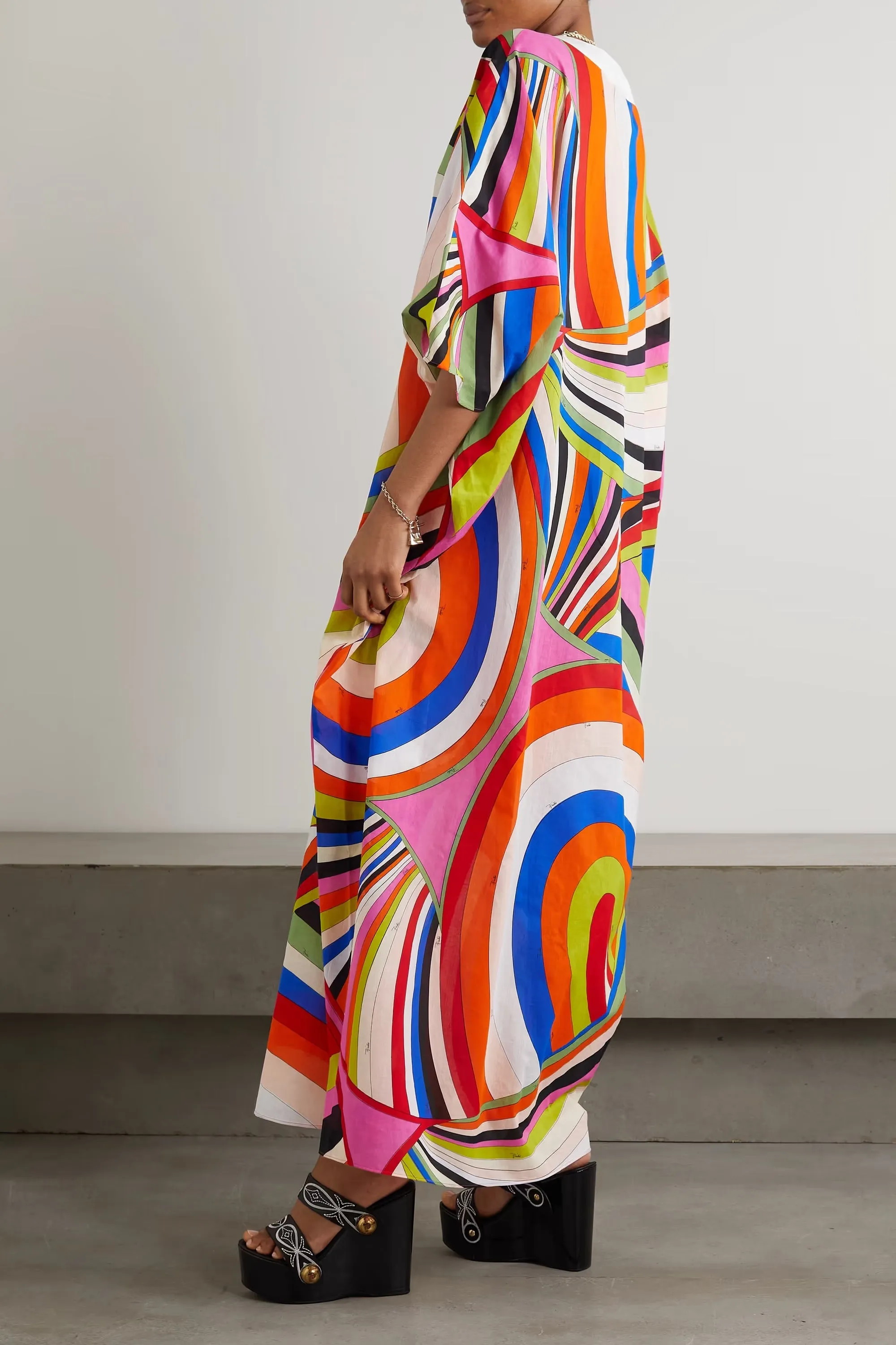 Soft Cotton Blend, Printed Caftan For Women's