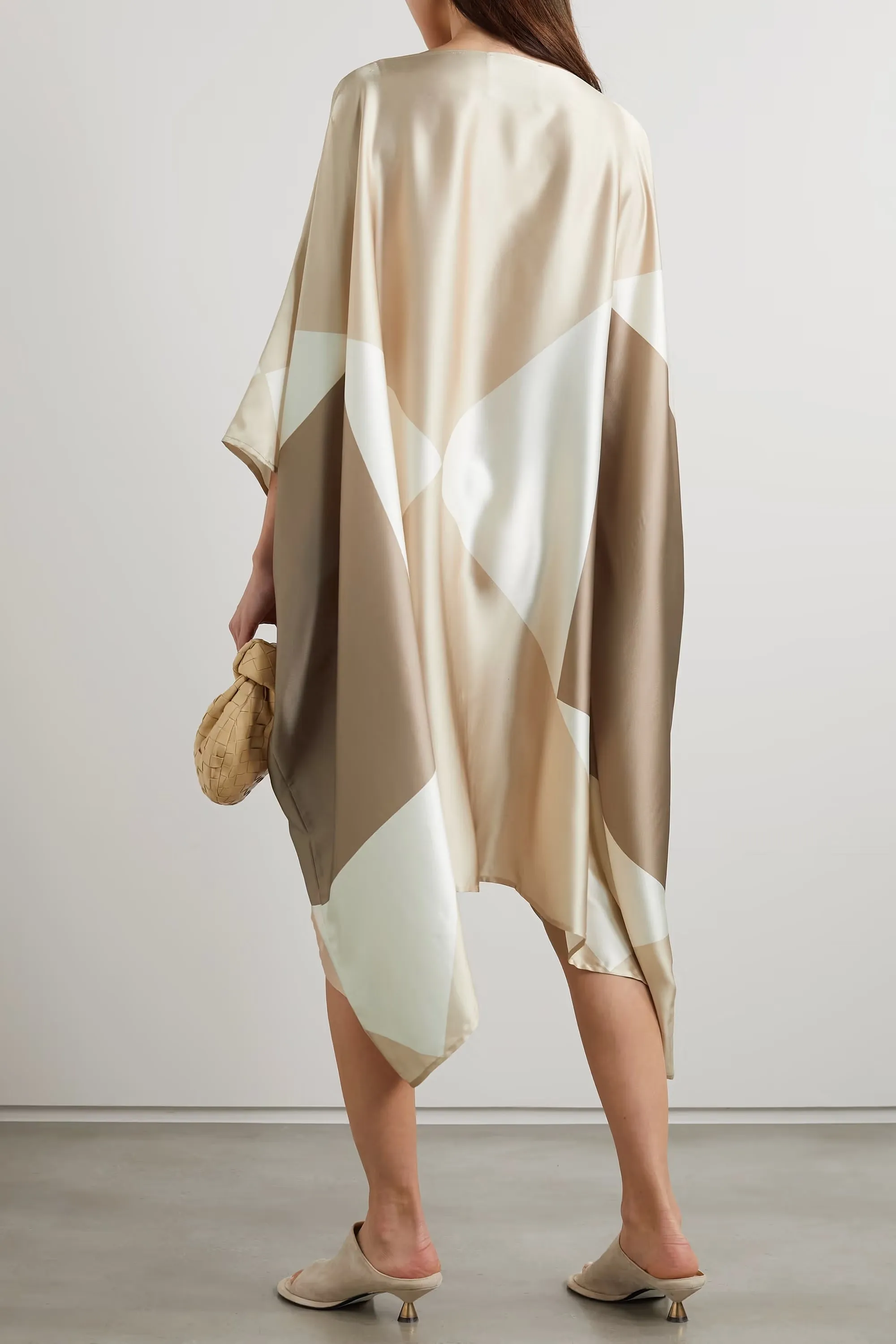 Soft Satin Silk Kaftan – Elegant, Flowing Dress Short Caftan For Women's