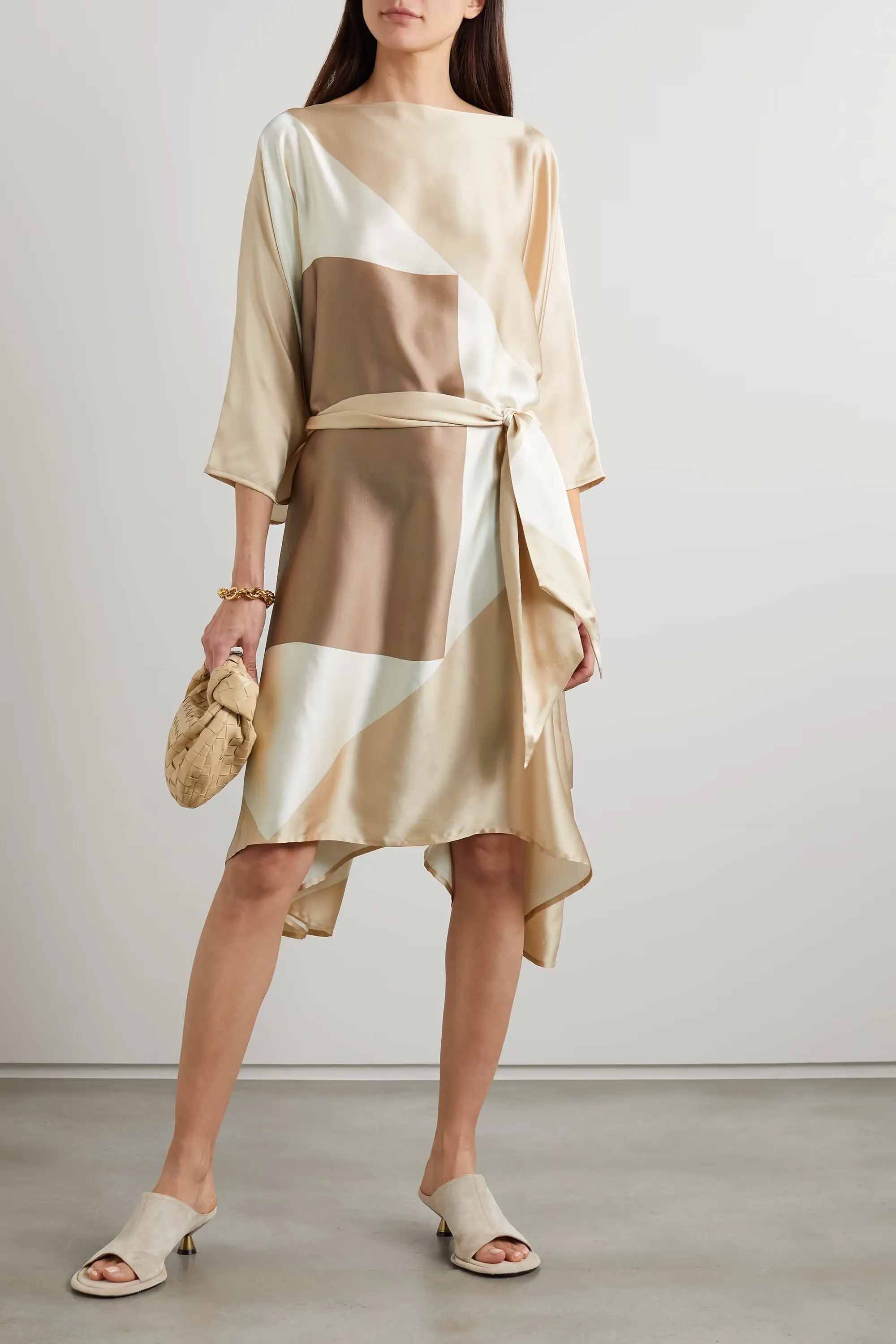 Soft Satin Silk Kaftan – Elegant, Flowing Dress Short Caftan For Women's