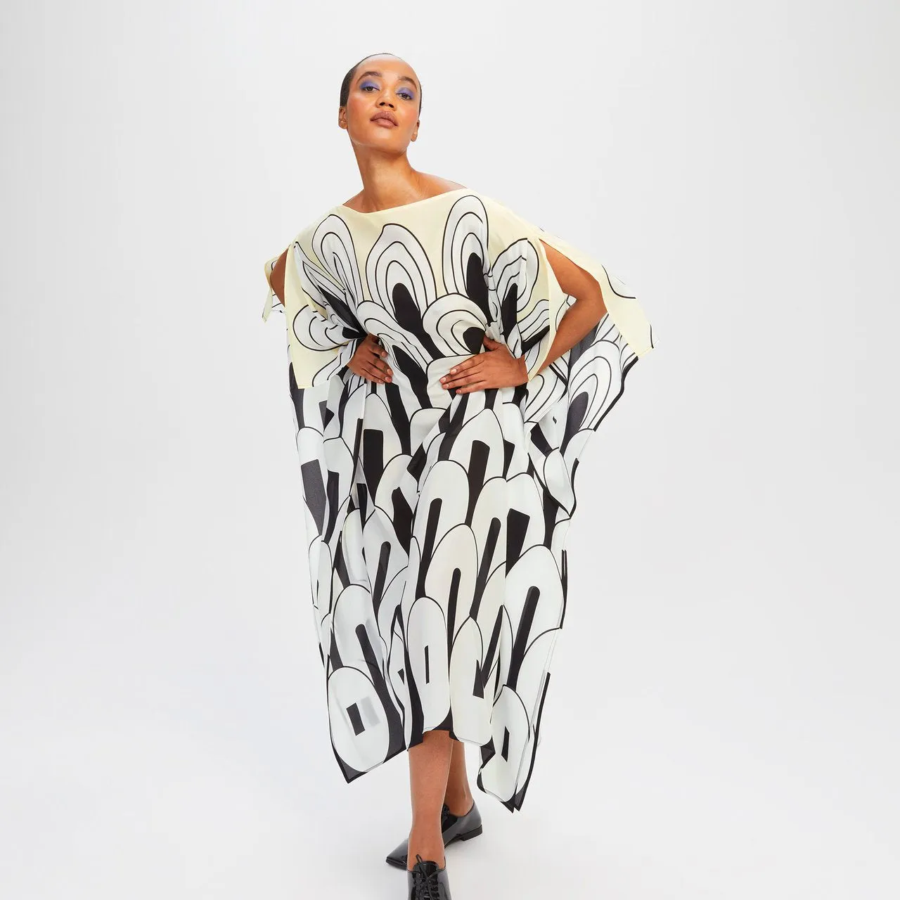 Soft Silk Crepe Kaftan, Party Wear Women's Long Caftan