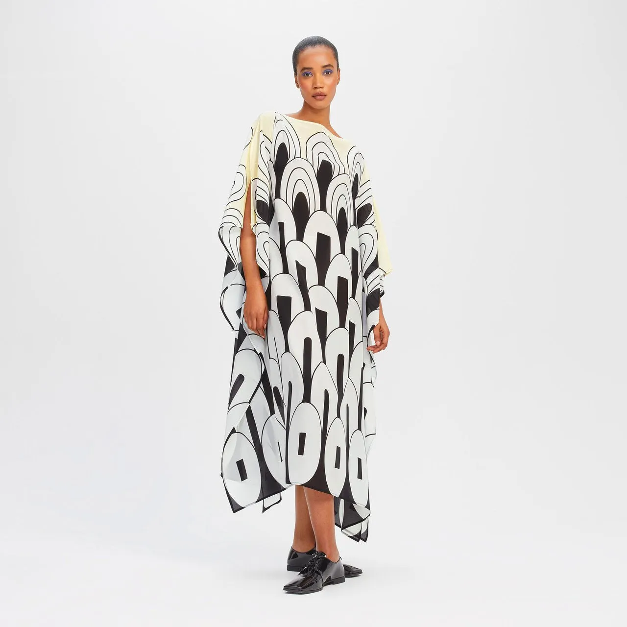 Soft Silk Crepe Kaftan, Party Wear Women's Long Caftan