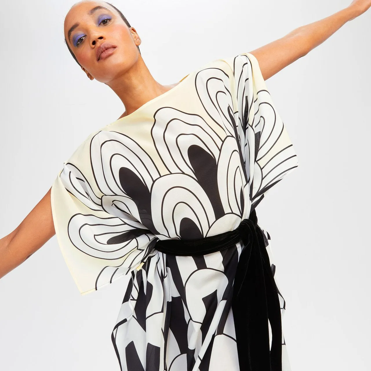 Soft Silk Crepe Kaftan, Party Wear Women's Long Caftan
