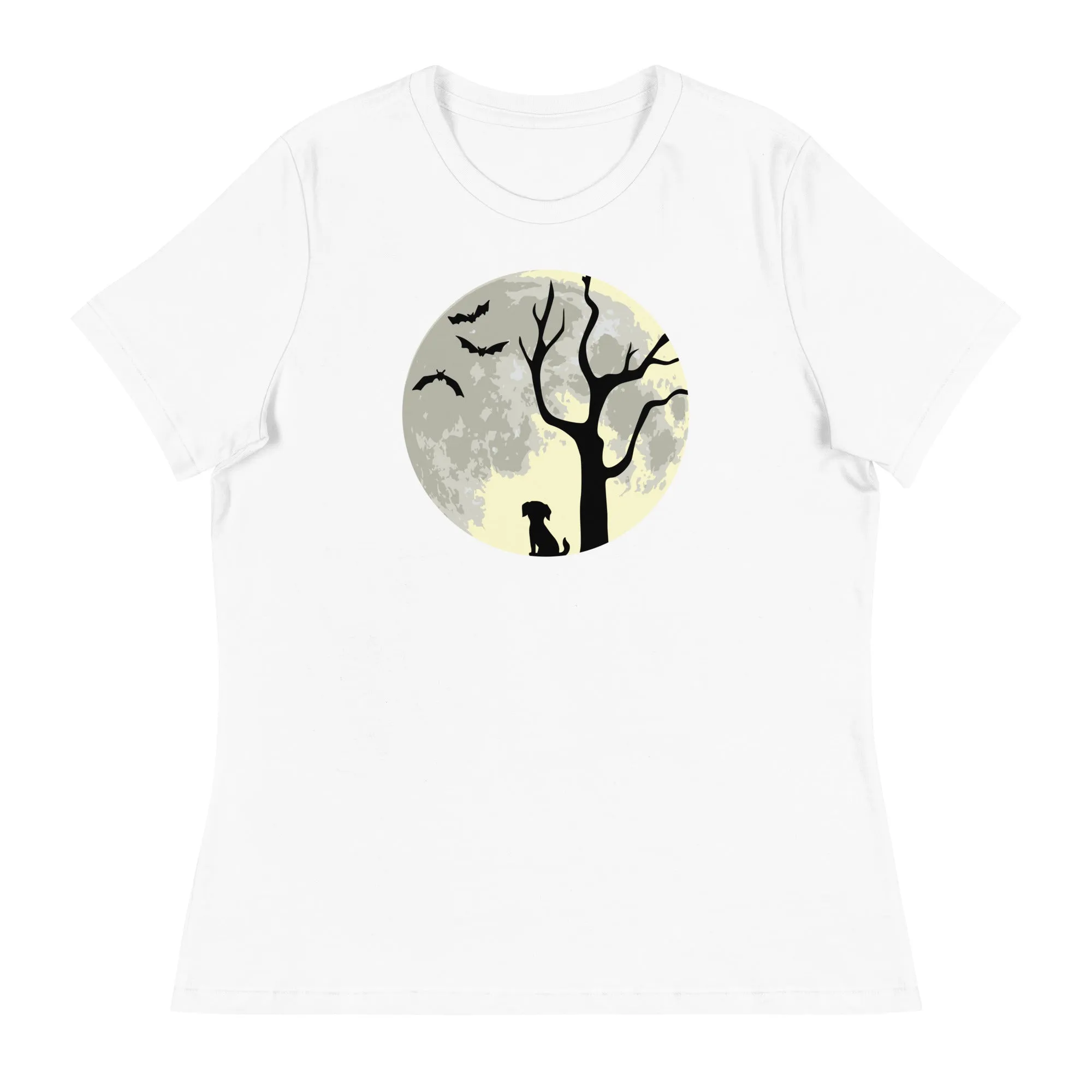 Spooky Tree & Pup Women's Relaxed T-Shirt