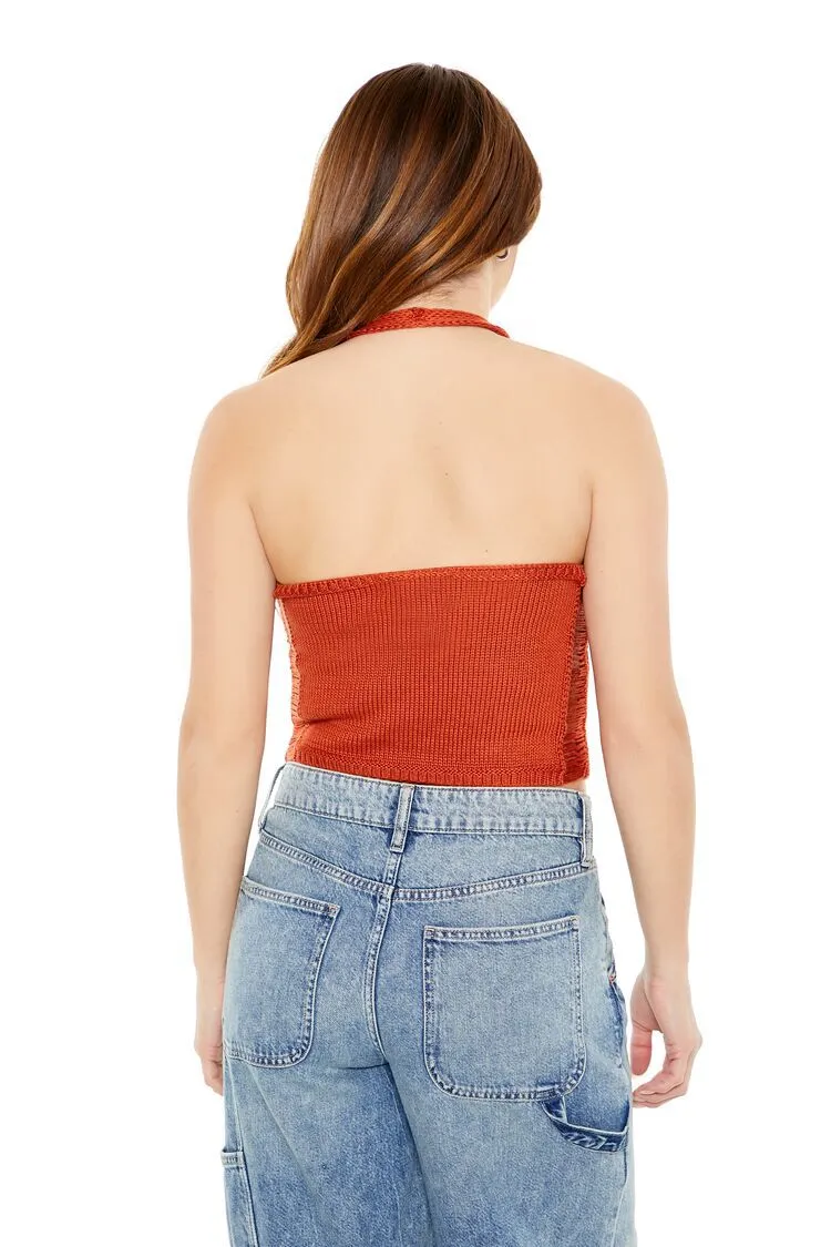 Sweater-Knit Halter Top
