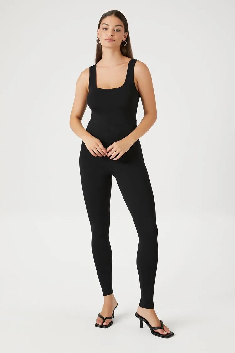 Sweater-Knit Sleeveless Jumpsuit