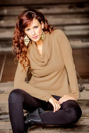 Tan Warmth Cotton and alpaca sweater