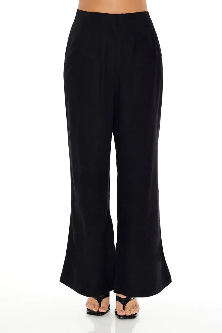 Textured Wide-Leg Pants