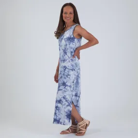 Tie-Dye Paw Print Sleeveless Maxi Dress