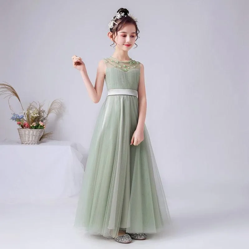 Tulle Long Flower Girl Dresses / Party Dresses