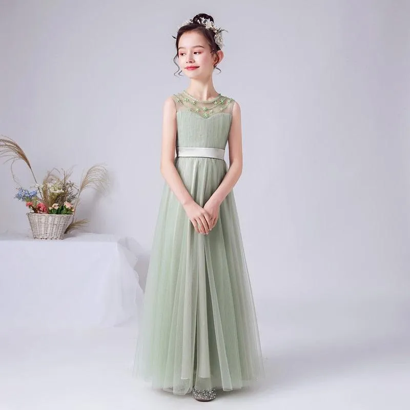 Tulle Long Flower Girl Dresses / Party Dresses