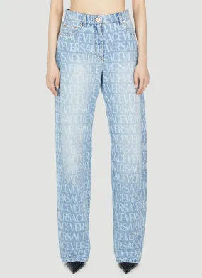 Versace Monogram Straight-Leg Jeans