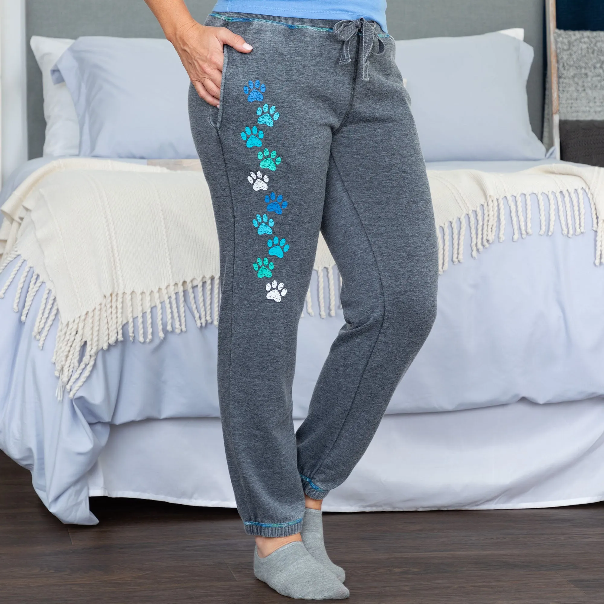 Walking Paws Burnout Sweatpants with Pockets