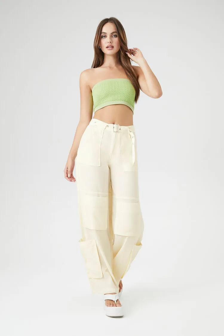 Wide-Leg Belted Cargo Pants