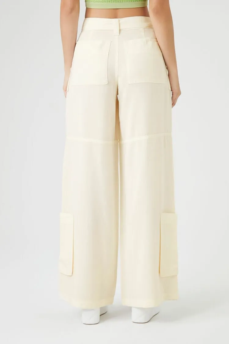Wide-Leg Belted Cargo Pants