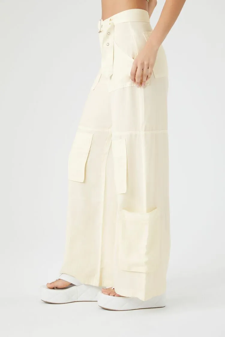 Wide-Leg Belted Cargo Pants