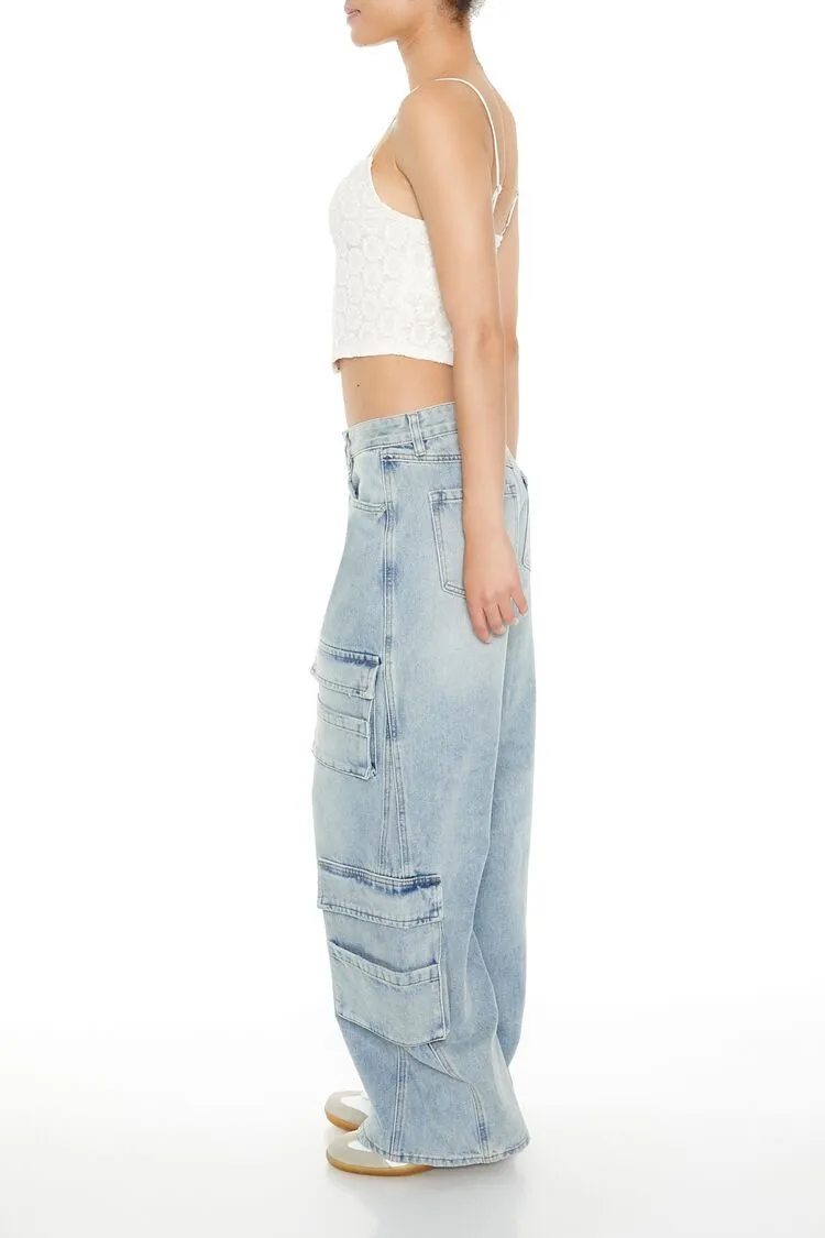 Wide-Leg Cargo Jeans