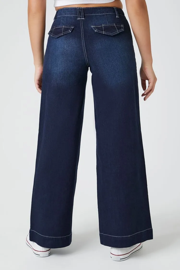 Wide-Leg Low-Rise Jeans