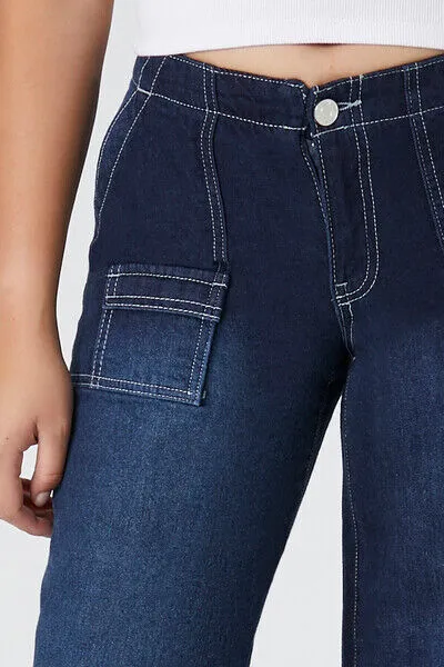 Wide-Leg Low-Rise Jeans
