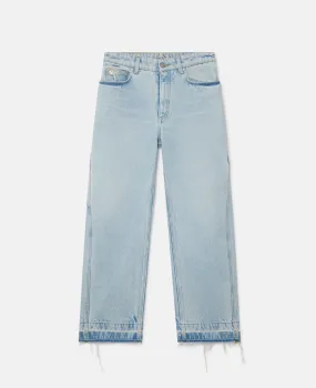 Wide-Leg Mid-Rise Denim Jeans
