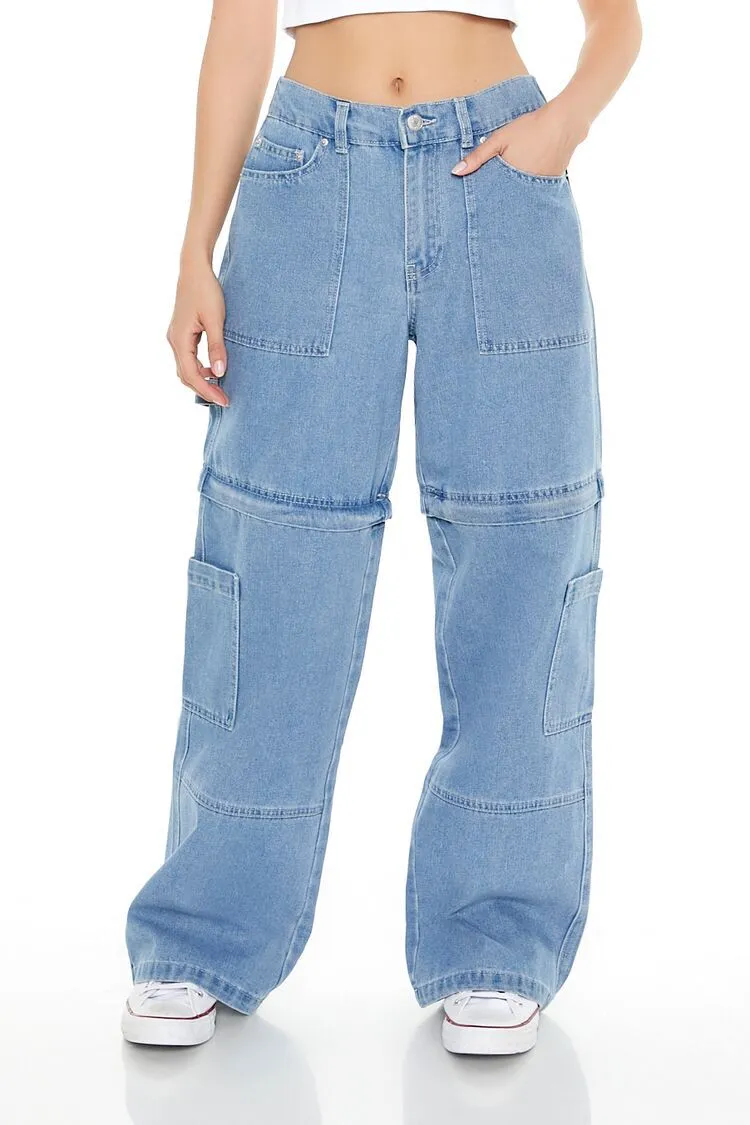 Wide-Leg Mid-Rise Jeans