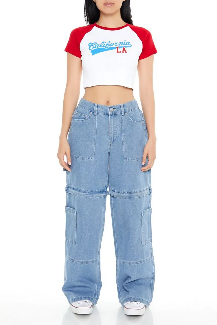 Wide-Leg Mid-Rise Jeans