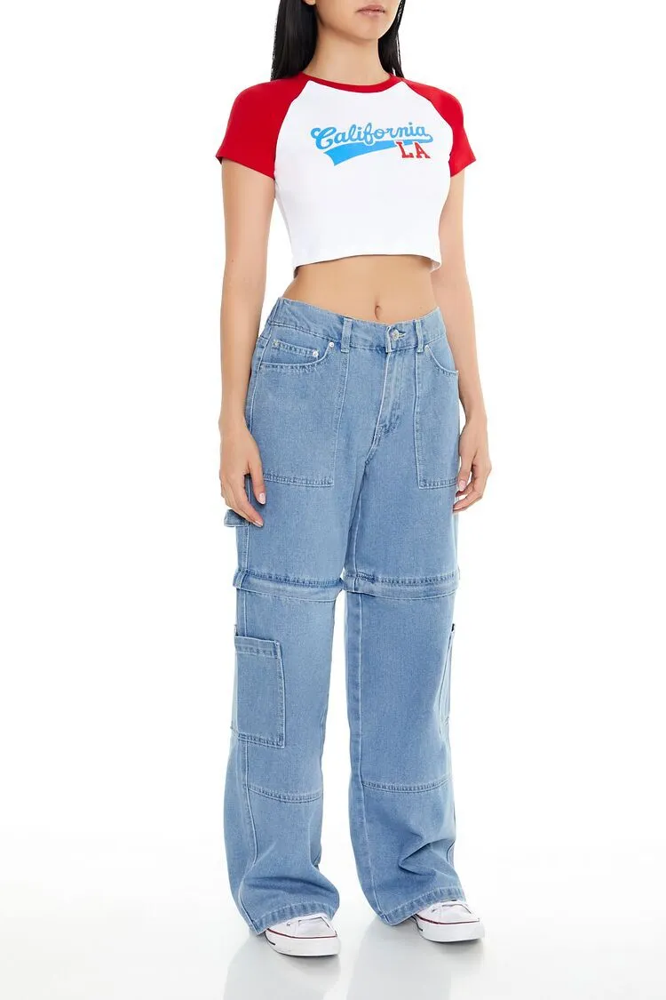 Wide-Leg Mid-Rise Jeans