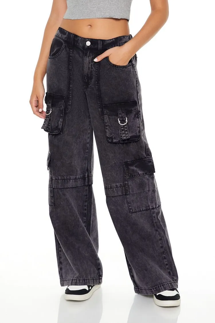 Wide-Leg Utility Cargo Jeans