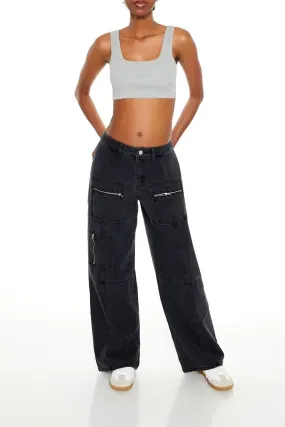 Wide-Leg Utility Cargo Jeans