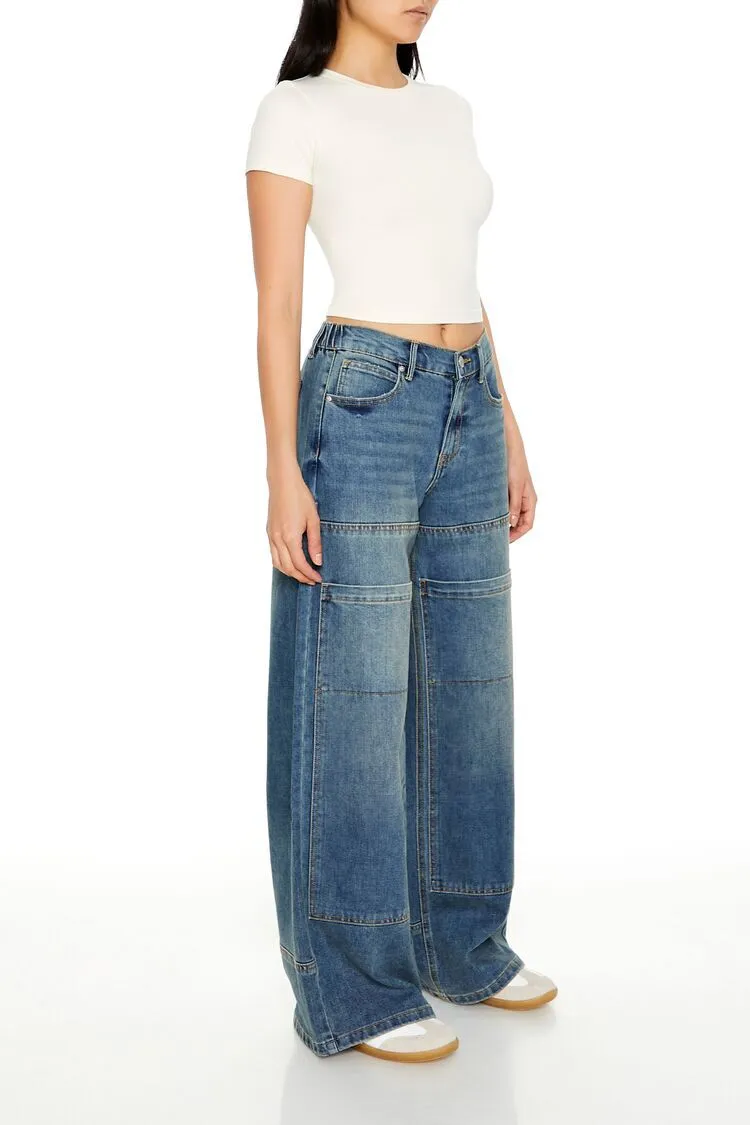 Wide-Leg Utility Cargo Jeans