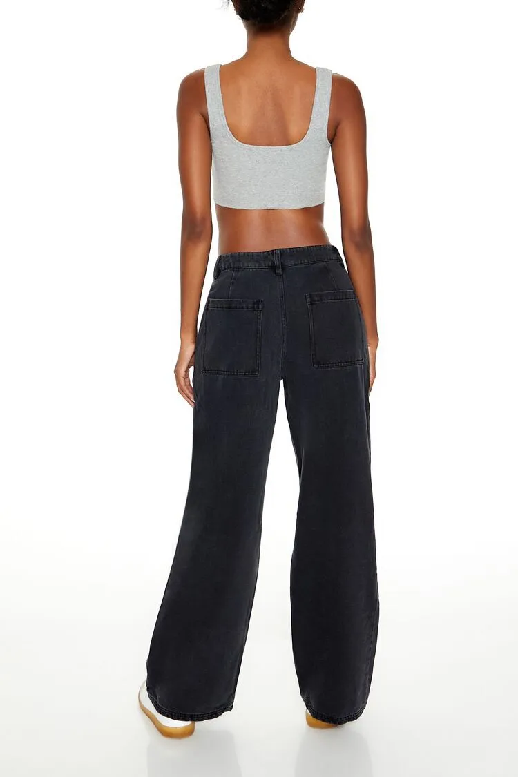 Wide-Leg Utility Cargo Jeans