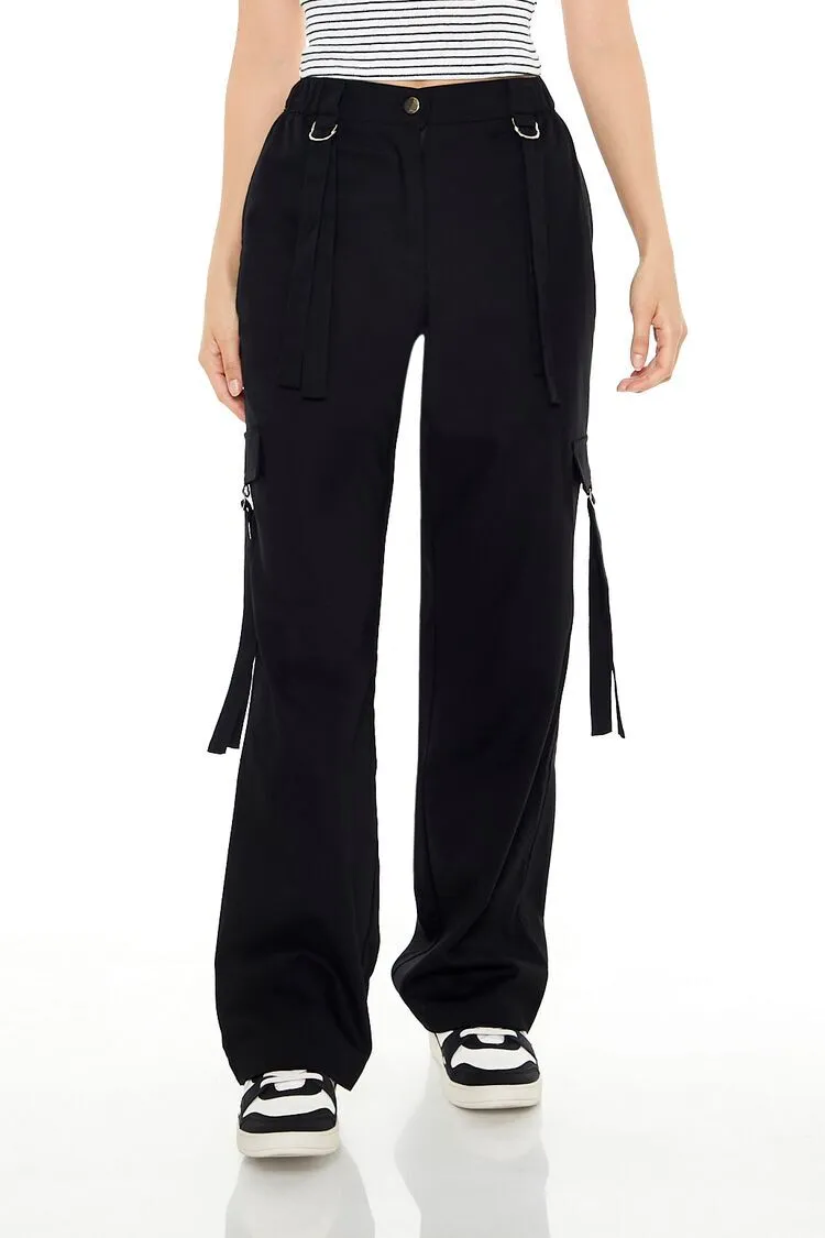 Wide-Leg Utility Cargo Pants