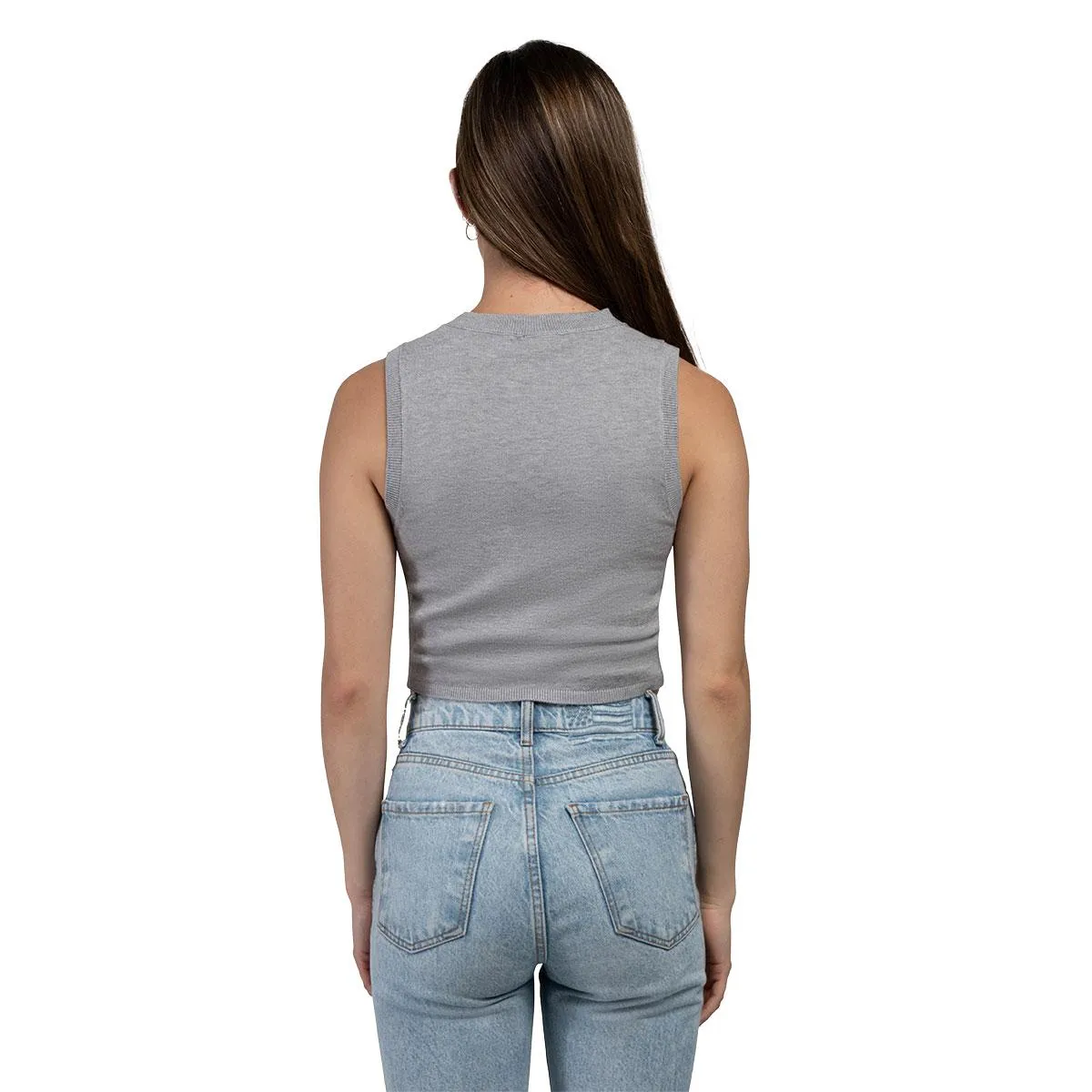 Women's Block C Knitted Sweater Crop Top