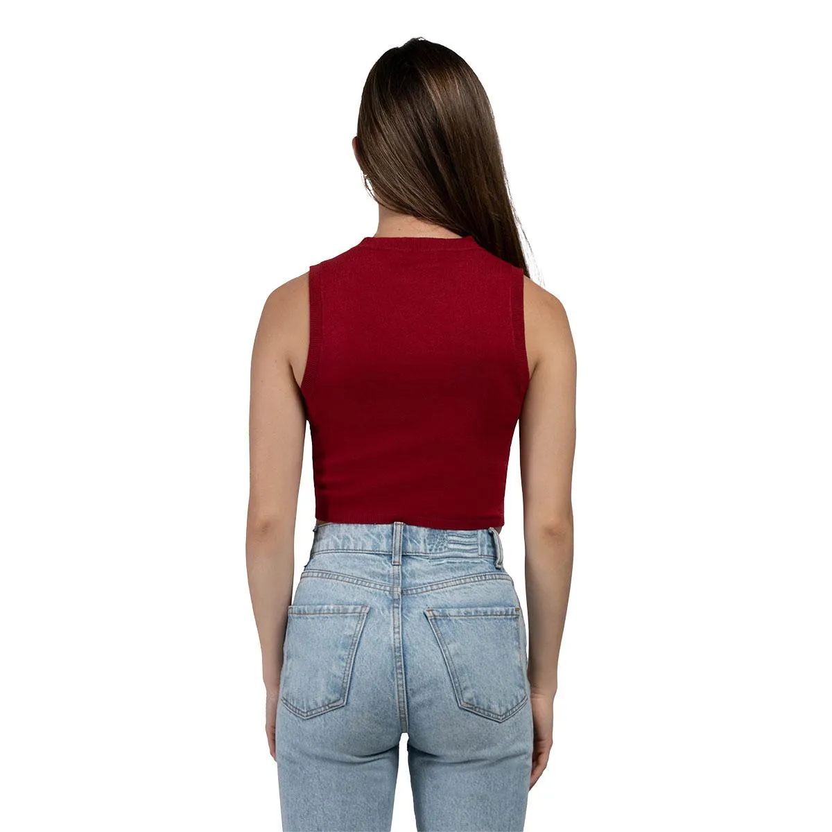 Women's Block C Knitted Sweater Crop Top