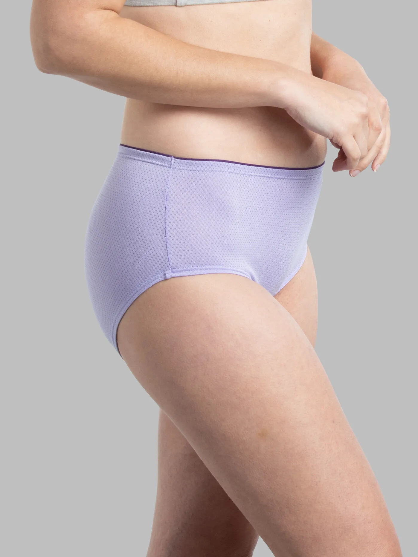 Women's Breathable Micro-Mesh Low-Rise Brief Panty, Assorted 6 Pack