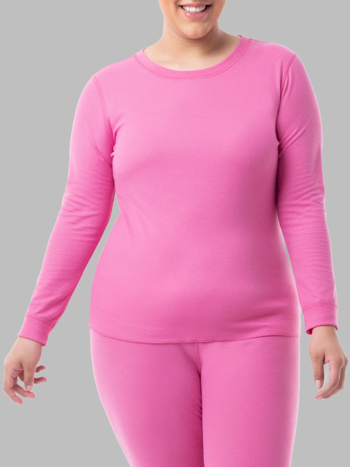 Women's Plus Size Thermal Crew Top, 2 Pack