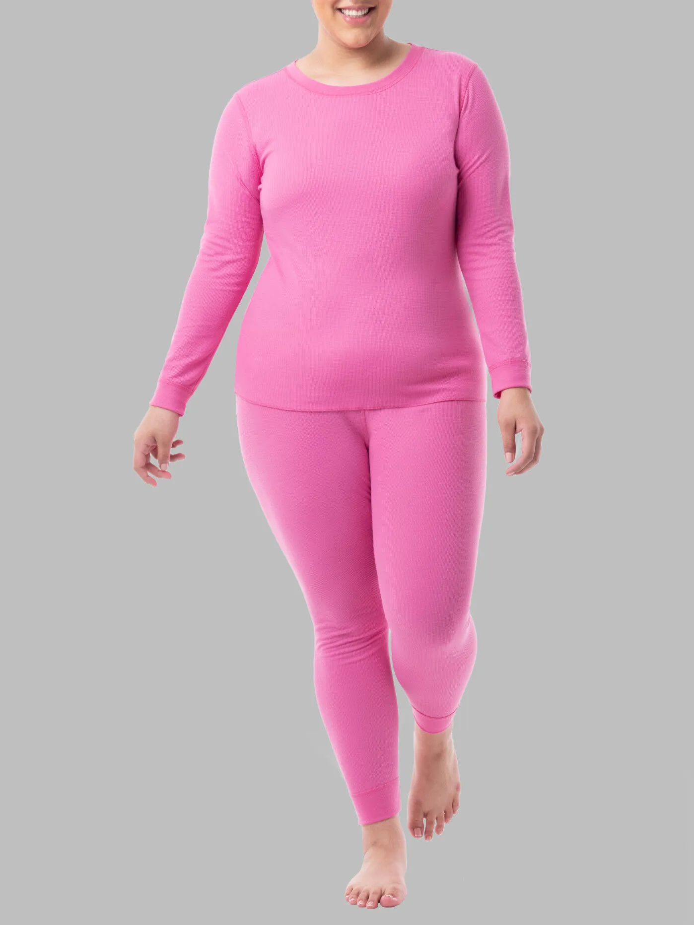 Women's Plus Size Thermal Crew Top, 2 Pack