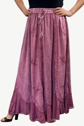 Women's Scalloped Bohemian Gothic Elastic Waistband Flared Skirt ~ 711 SKT
