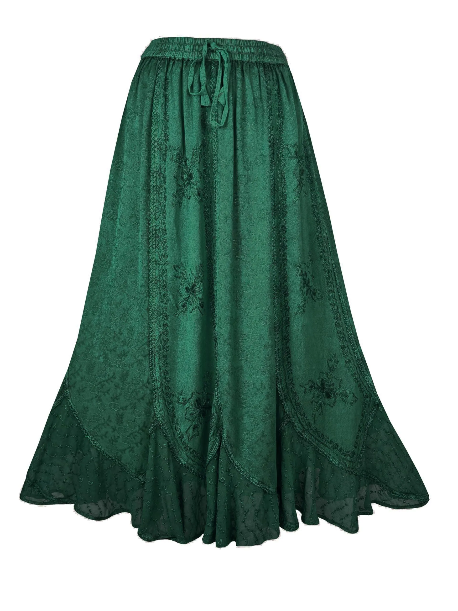 Women's Scalloped Bohemian Gothic Elastic Waistband Flared Skirt ~ 711 SKT