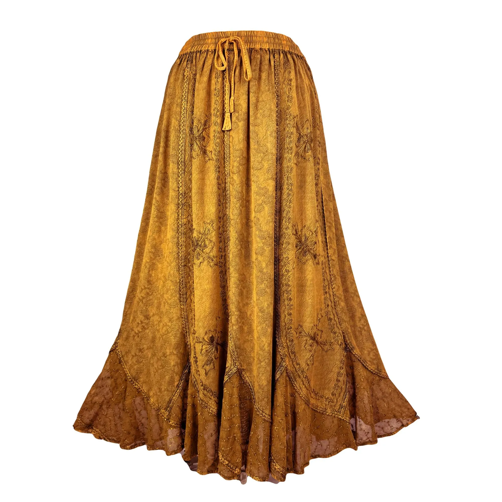 Women's Scalloped Bohemian Gothic Elastic Waistband Flared Skirt ~ 711 SKT