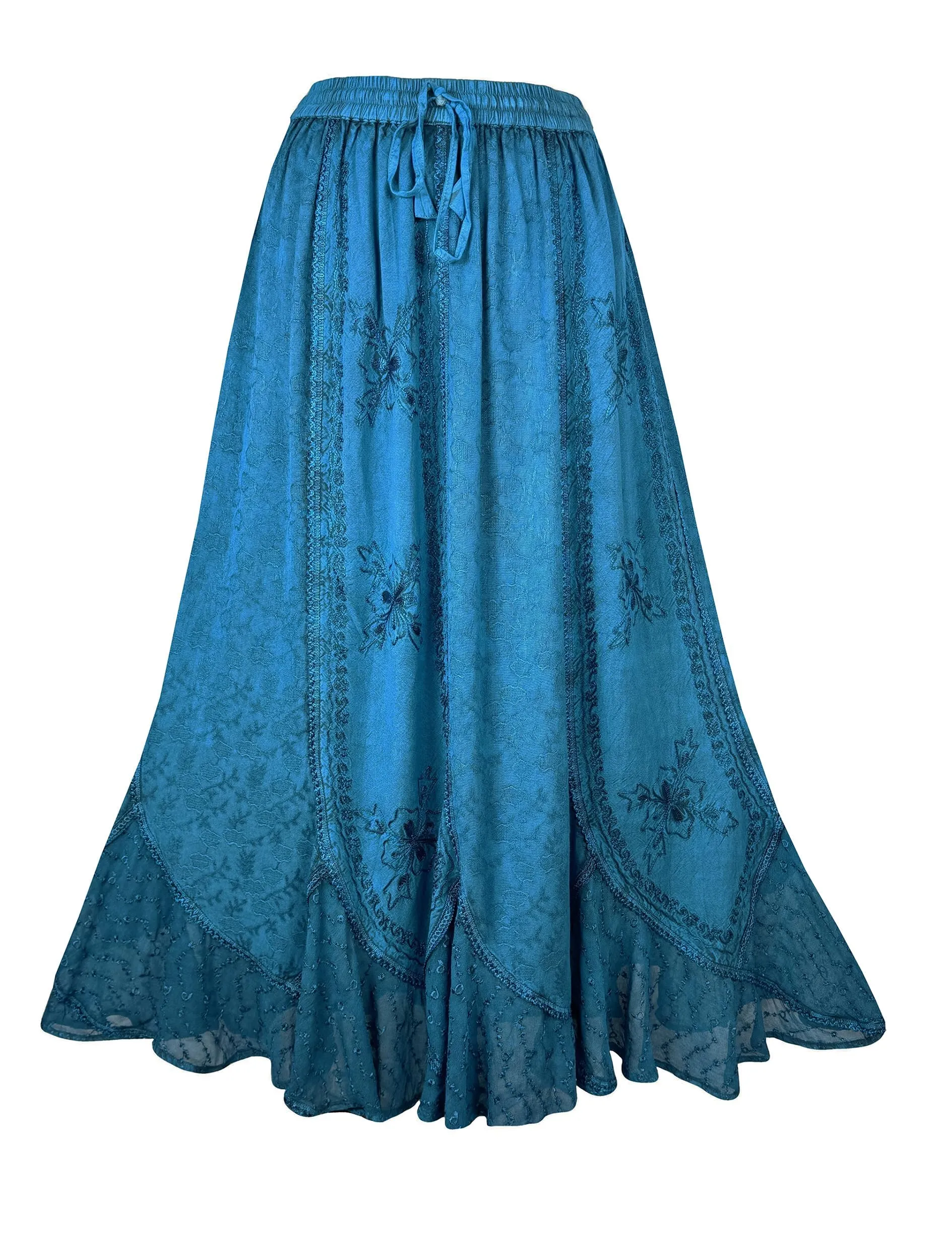 Women's Scalloped Bohemian Gothic Elastic Waistband Flared Skirt ~ 711 SKT