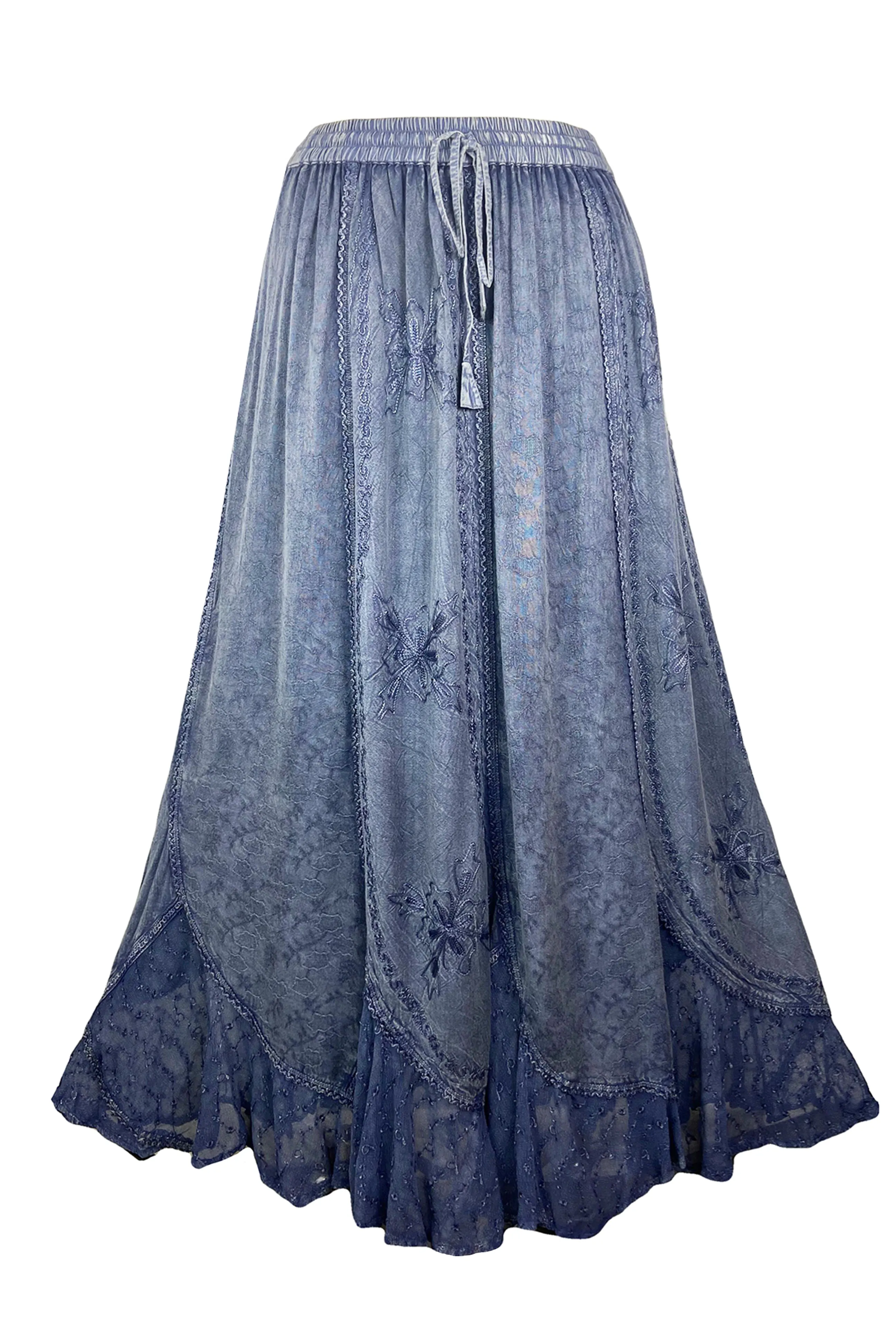 Women's Scalloped Bohemian Gothic Elastic Waistband Flared Skirt ~ 711 SKT