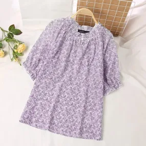 ZANZEA Women Ruffle T shirt Beach O Neck Floral Printed Blouse Tops Holiday S4592945